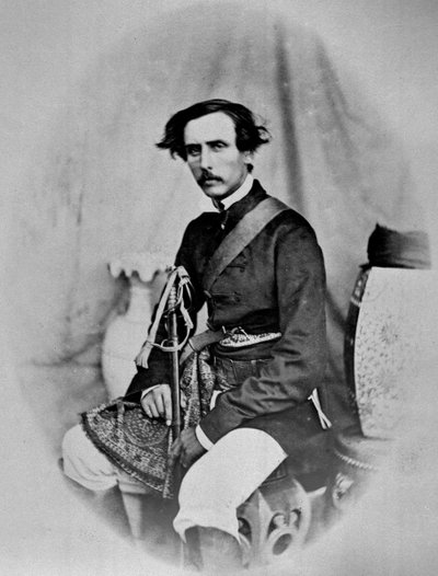 Capitán Mecham, de un álbum de 39 fotografías compilado por Edmund Impey en Madrás de British Photographer