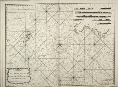 Carta de la entrada del Canal de la Mancha que contiene la costa oeste de Cornualles y las islas Scilly con todos los sondeos. de British School