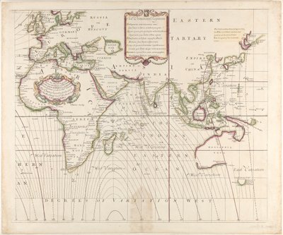 Una nueva y correcta carta marina de todo el mundo que muestra las variaciones de la brújula tal y como se encontraban en el año 1700 de British School