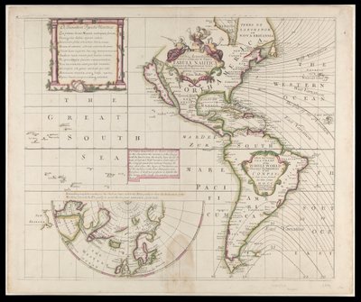 Una nueva y correcta carta marina de todo el mundo mostrando las variaciones de la brújula tal y como se encontraban en el año M.D.CC de British School