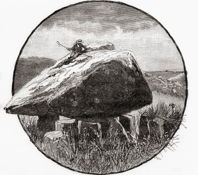 Piedra de Arturo, Swansea (grabado) de British School