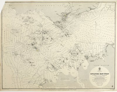 Mar de China Estrecho principal de Singapur Del árbol I (pulo Angup) a la bahía de Battam Reconocimiento realizado por el comandante de Estado Mayor J.W. Reed, R.N. y los oficiales del H.M.S. Rifleman de British School