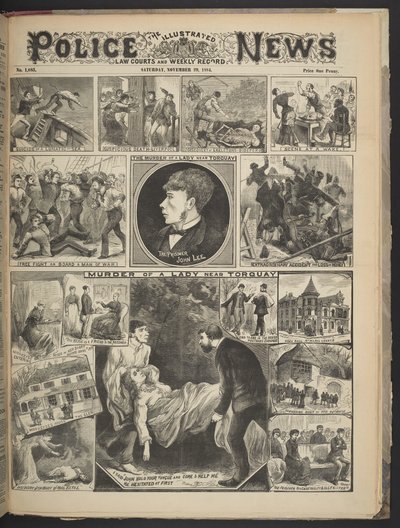 Portada del Illustrated Police News, 29 de noviembre de 1884 (litografía) de British School