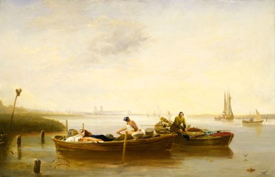 Greenwich desde Blackwall Reach, c.1830-40 (óleo sobre lienzo) de British School