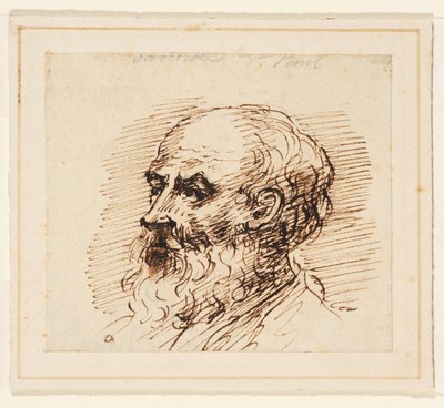 Cabeza de hombre barbudo de British School