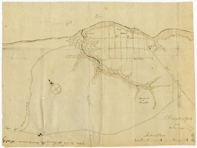 Mapa de Yorktown, Virginia, octubre de 1781 de British School