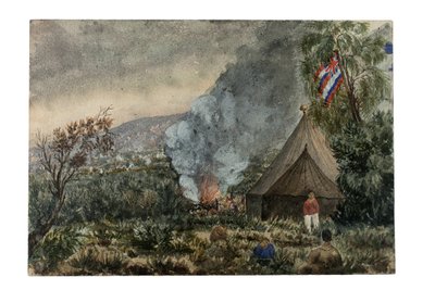 Volcán Mauna Kea, Hawai, marzo de 1859 (acuarela sobre papel) de British School