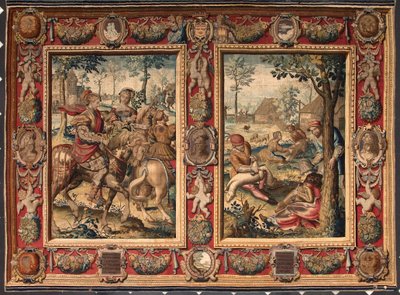 Mes de mayo y junio: "caza y siega de ovejas" Tapiz de las manufacturas de Mortlake. Siglo XVII Genes, Musei di Strada Nuova de British School