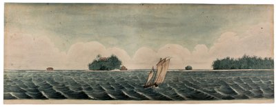 Residencia del Sr. Hare en las islas Cocos o Keelings, c.1830 (acuarela sobre papel) de British School
