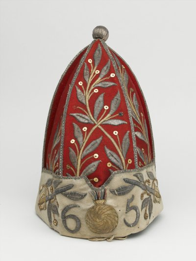 Gorra de granadero de oficial, 65º Regimiento de Infantería, 1758 circa de British School