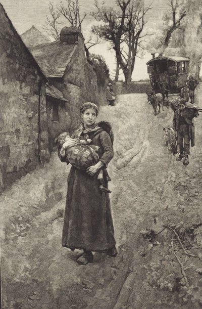 Viuda pobre del campo (grabado) de British School