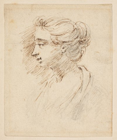 Retrato cabeza de mujer de British School