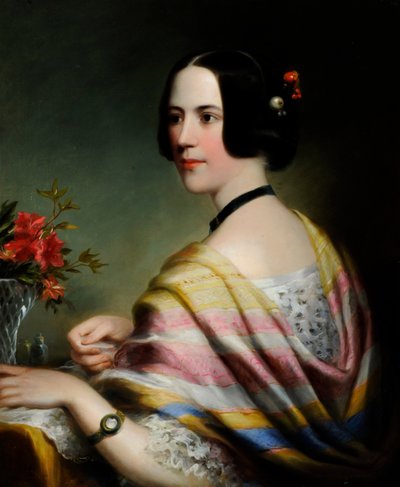 Retrato de Miss Eliza Wilkinson, c.1860 (óleo sobre lienzo) de British School