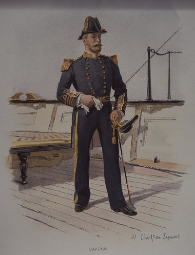 Capitán de la Royal Navy, finales del siglo XIX (litografía en color) de British School