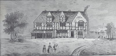 Stratford-on-Avon: Casa de Shakespeare (grabado) de British School