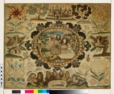 Panel textil con El Sacrificio de Isaac de British School
