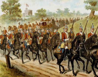 La escolta real (Jorge II) en 1742 - en "Harper