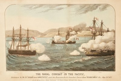 El combate naval en el Pacífico, entre el HMS 