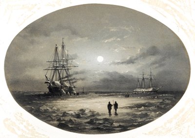 La situación de los HMS "Resolute" e "Intrepid" en el Mar Ártico de British School