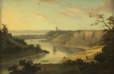 Vista sobre el Avon, c. 1800-10 (óleo sobre tabla) de British School