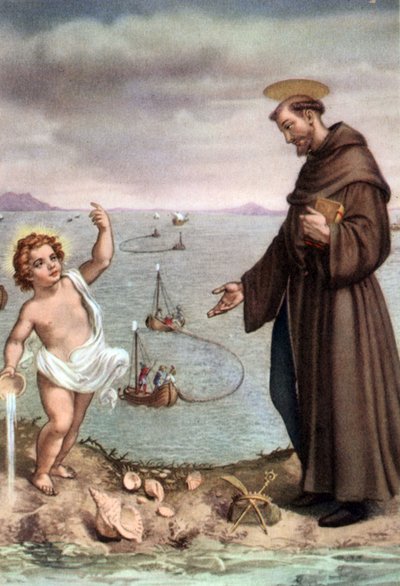 San Agustín y el ángel, c.1950 (tarjeta postal) de Brogi Brogi