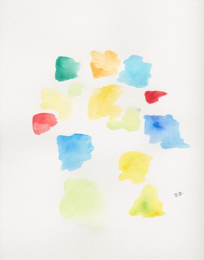 Formas coloridas en acuarela de Bronwyn Baker