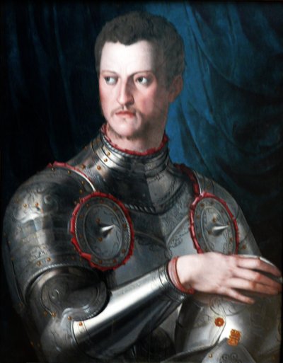 Retrato de Cosimo I dei Medici con armadura. de Bronzino
