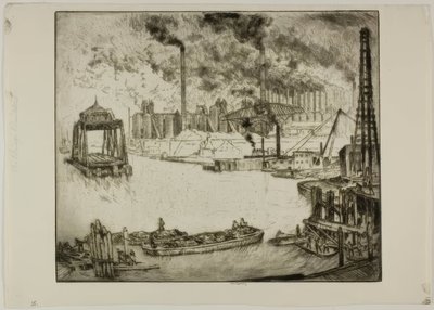 Chicago - Constructores de puentes de Bror Julius Olsson Nordfeldt