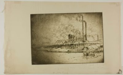 Chicago - Bubbly Creek, calle 35 y río de Bror Julius Olsson Nordfeldt