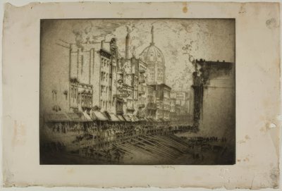 Chicago - Calle Clark, esquina con la calle Harrison de Bror Julius Olsson Nordfeldt