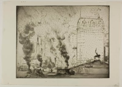 Chicago - Monumento a Logan de Bror Julius Olsson Nordfeldt