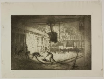 Chicago - Horno de solera abierta, Illinois Steel Co. de Bror Julius Olsson Nordfeldt