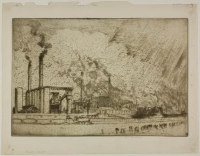 El turno de noche, calle 92 de Bror Julius Olsson Nordfeldt