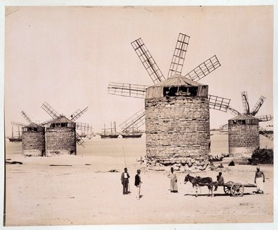 Molinos en Alejandría - fotografía de los hermanos Zangali, finales del siglo XIX de Brothers Zangaki