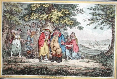 Caza de fortuna, grabado por James Gillray (1757-1815) publicado por Hannah Humphrey en 1804 de Brownlow (after) North