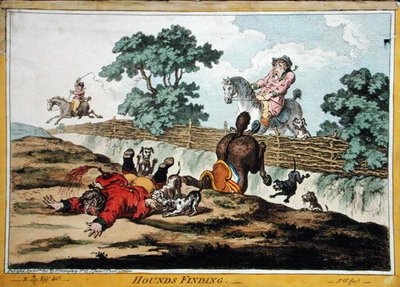 Perros encontrando, grabado por James Gillray (1756-1815) publicado por Hannah Humphrey en 1800 de Brownlow (after) North