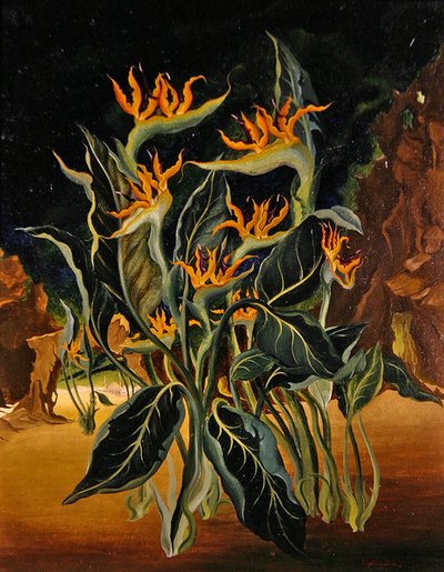 Flores extrañas (óleo sobre lienzo) de Bruce Hollingsworth