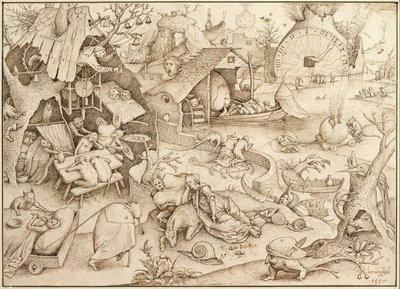 Acedia Pereza De la serie Siete Pecados Capitales, 1557 de Bruegel