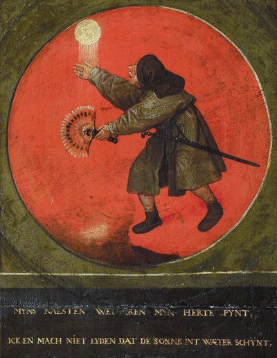 El éxito de mis vecinos me molesta. No quiero que el sol brille en el agua, 1558 de Bruegel
