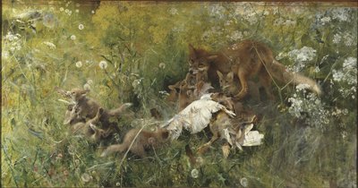 Una familia de zorros de Bruno Andreas Liljefors