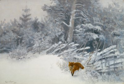 Una zorra en bosques de invierno de Bruno Andreas Liljefors
