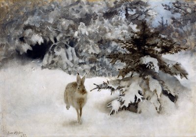 Una liebre en la nieve de Bruno Andreas Liljefors