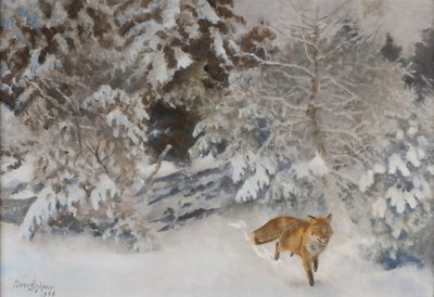Zorro en paisaje invernal, 1938 de Bruno Andreas Liljefors