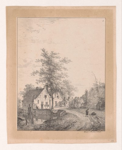 Camino rural con casas Paisajes (título de la serie) de Bruno van Straaten (I)