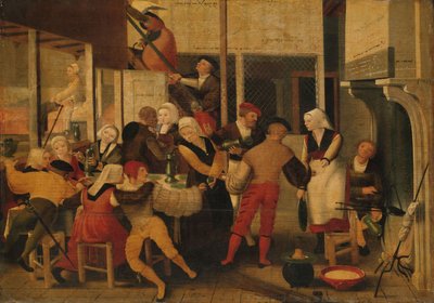 Fiesta en un burdel, c.1540 (óleo sobre tabla) de Brunswick Monogrammist