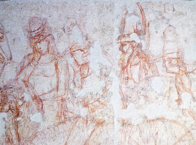 Figuras de jinetes (detalle) de Buonamico Buffalmacco