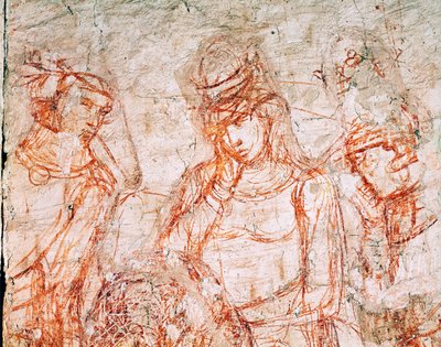 Sinopia de un grupo de cazadores, Trionfo della Morte, fresco ... (fresco) de Buonamico Buffalmacco