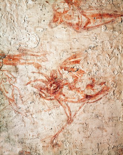 Sinopia mostrando un diablo, Triunfo de la Muerte, fresco ... (fresco) de Buonamico Buffalmacco
