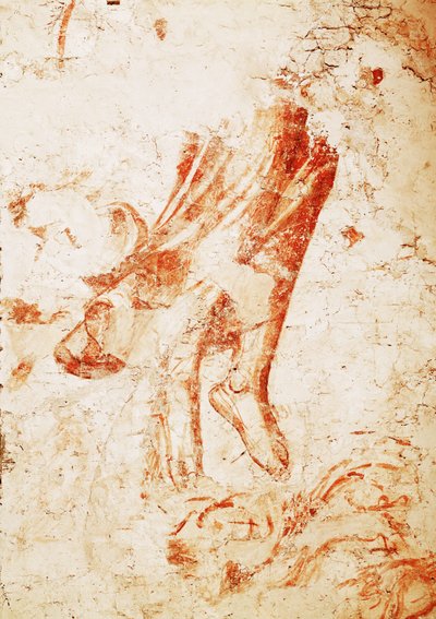 Sinopia mostrando un ángel de la muerte y un obispo ... (fresco) de Buonamico Buffalmacco