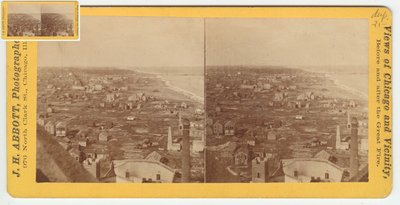 Estereografía de la vista al norte desde la Torre de Agua después del incendio de Chicago de 1871, 1871 de Burke and Koretke Burke and Koretke